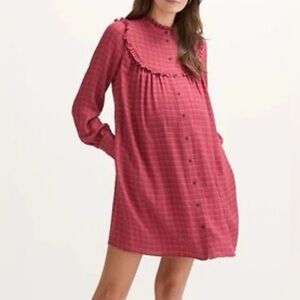 Hatch The Vera Mini button-front dress in red plaid